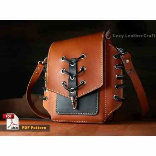Выкройка сумочка на шнуровке от знаменитого мастера Lexy Leather Craft