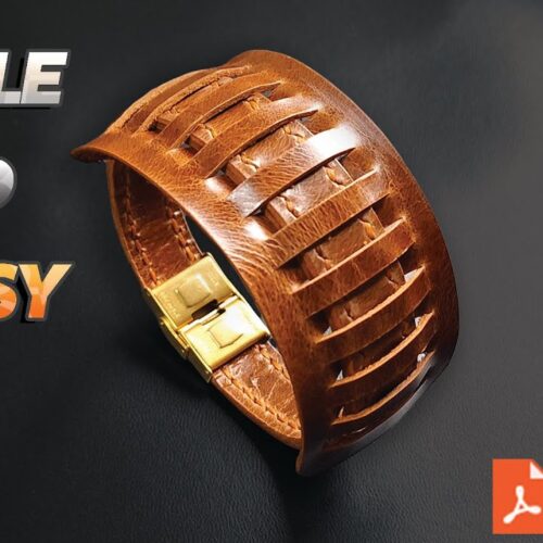 Выкройка простой кожаный браслет на руку